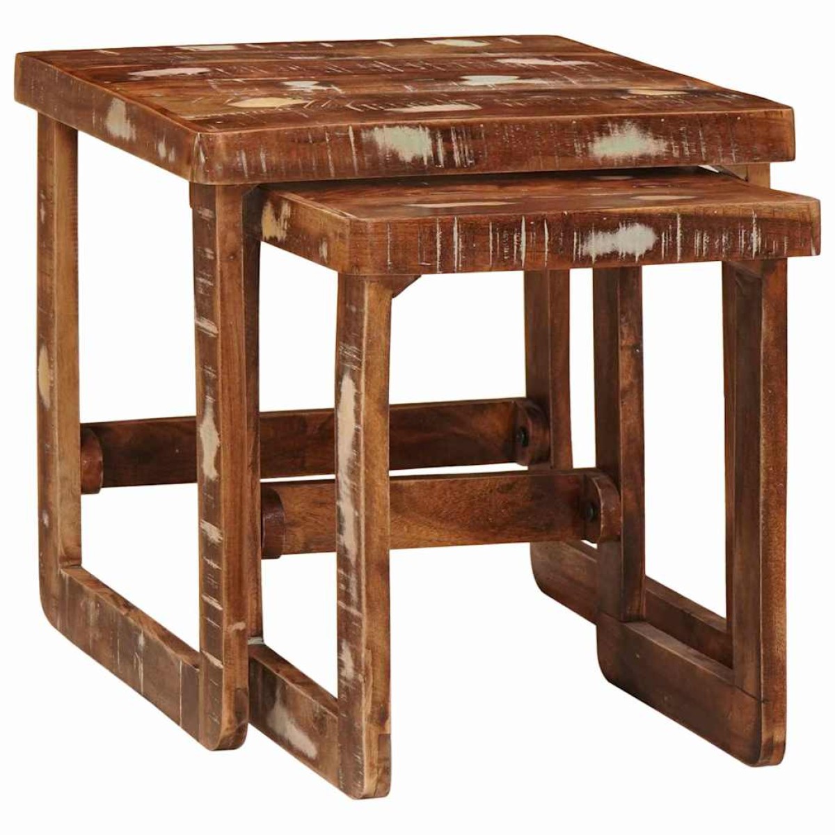 vidaXL Ένθετα τραπέζια 2 τμχ. Καφέ 46 x 46 x 45 εκ.