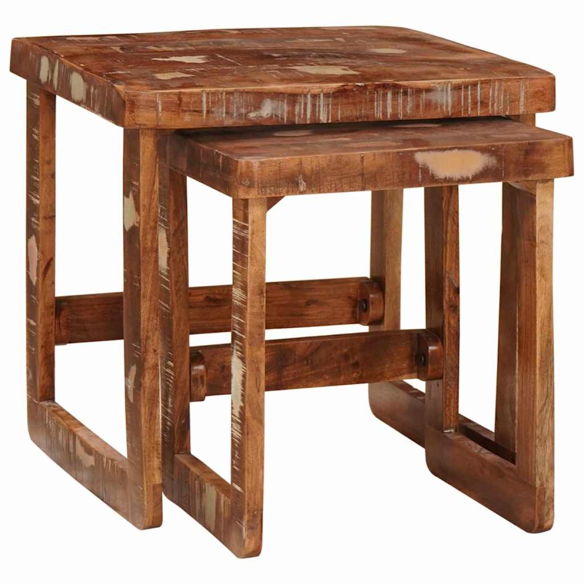 vidaXL Ένθετα τραπέζια 2 τμχ. Καφέ 46 x 46 x 45 εκ.