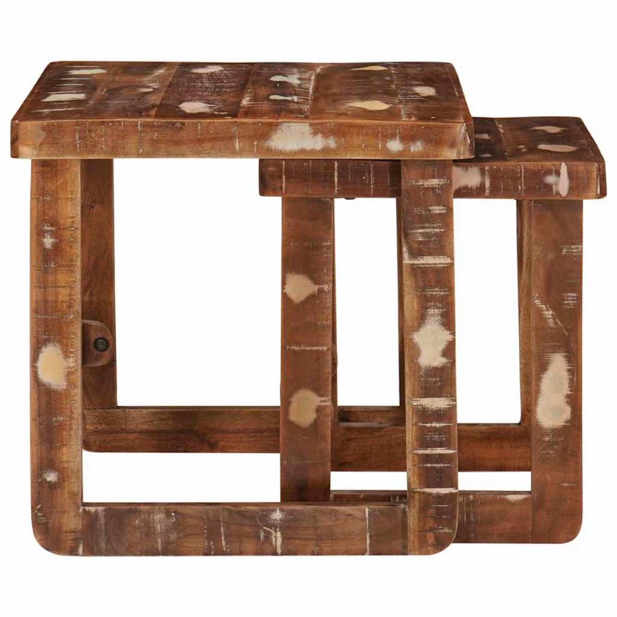 vidaXL Ένθετα τραπέζια 2 τμχ. Καφέ 46 x 46 x 45 εκ.