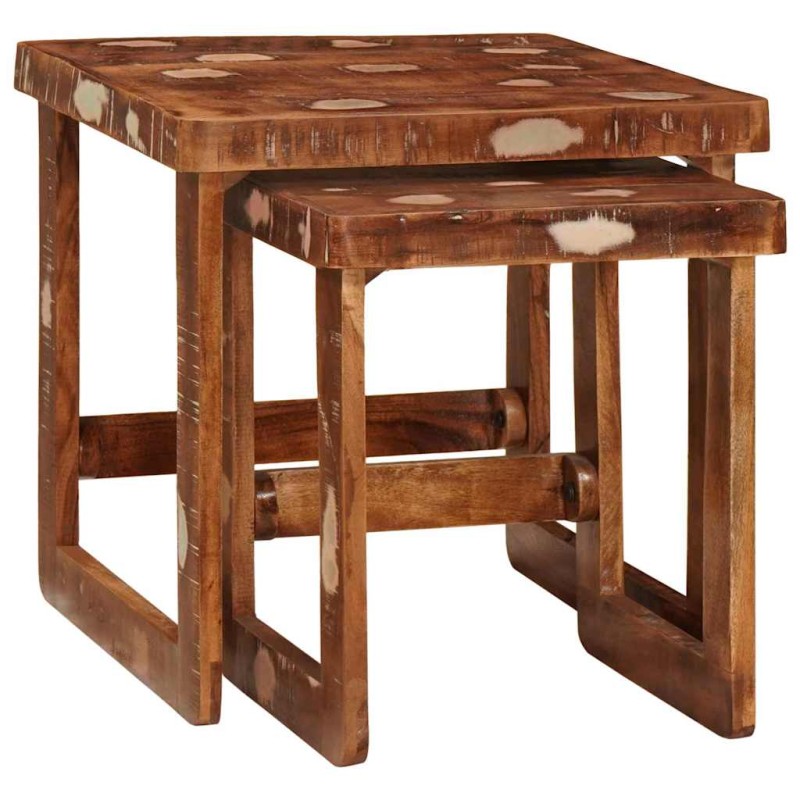 vidaXL Ένθετα τραπέζια 2 τμχ. Καφέ 46 x 46 x 45 εκ.