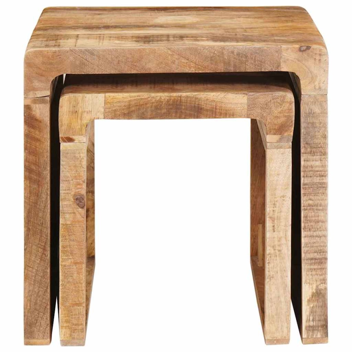 vidaXL Ένθετα τραπέζια 2 τμχ. Καφέ 46 x 40 x 46 εκ. Στερεό ξύλο μάνγκο