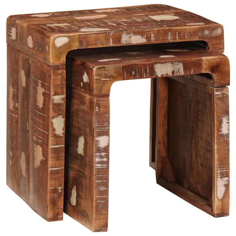vidaXL Ένθετα τραπέζια 2 τμχ. Καφέ 46 x 40 x 46 εκ.