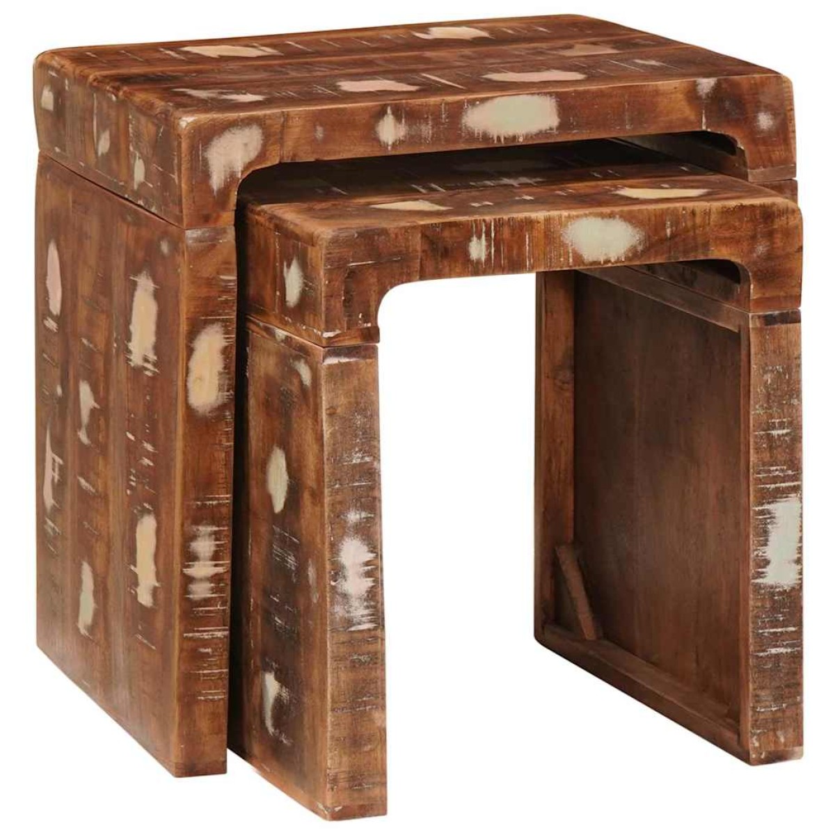 vidaXL Ένθετα τραπέζια 2 τμχ. Καφέ 46 x 40 x 46 εκ.