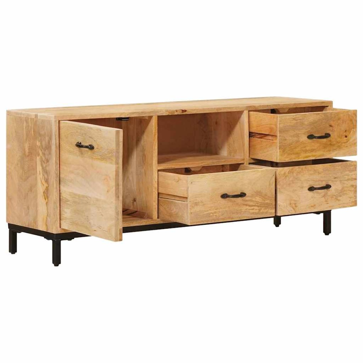 vidaXL Βάσεις Τηλεόρασης Καφέ 110 x 30 x 46 εκ. Στερεό ξύλο μάνγκο