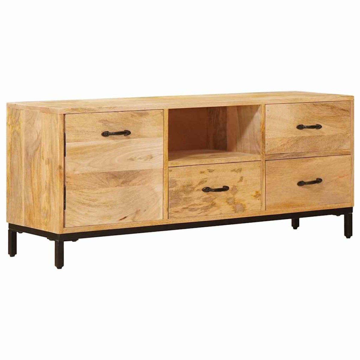 vidaXL Βάσεις Τηλεόρασης Καφέ 110 x 30 x 46 εκ. Στερεό ξύλο μάνγκο