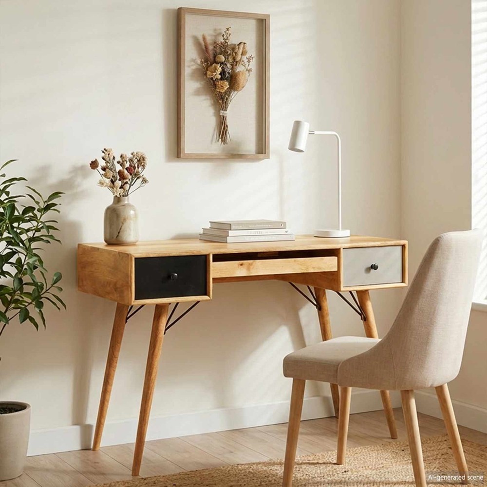 vidaXL Γραφείο γραφής Καφέ 110 x 55 x 76 cm Στερεό ξύλο μάνγκο