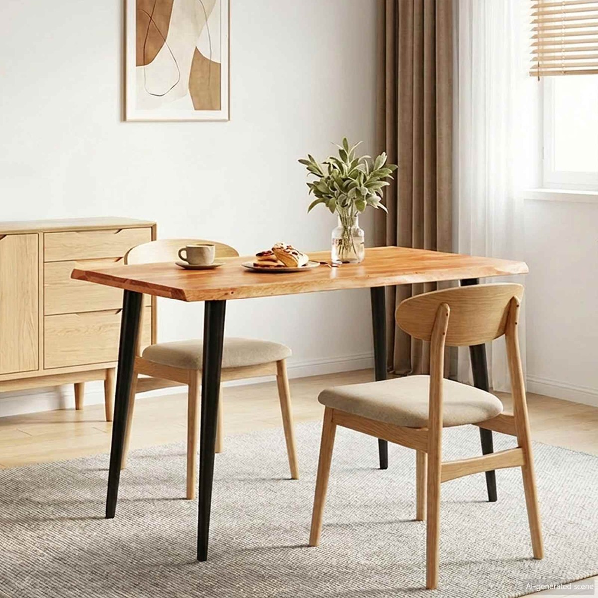 vidaXL Τραπεζαρίες Καφέ και Μαύρο 110 x 55 x 78 εκ Στερεό ξύλο μάνγκο