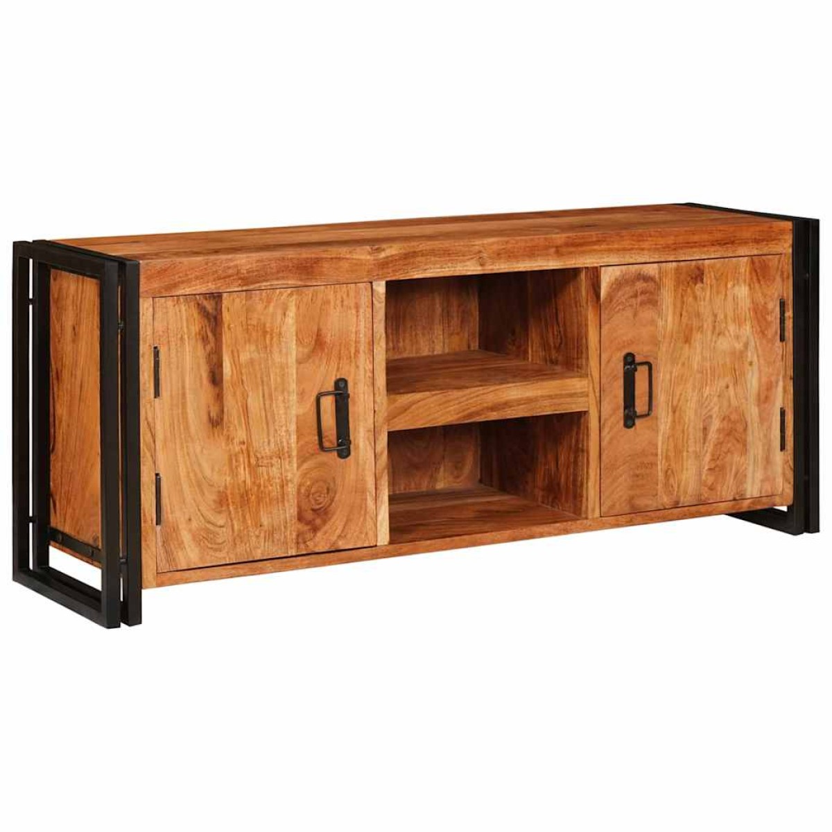 vidaXL Ντουλάπι TV με ράφι Καφέ 120 x 33 x 50 εκ Μασίφ ξύλο ακακίας