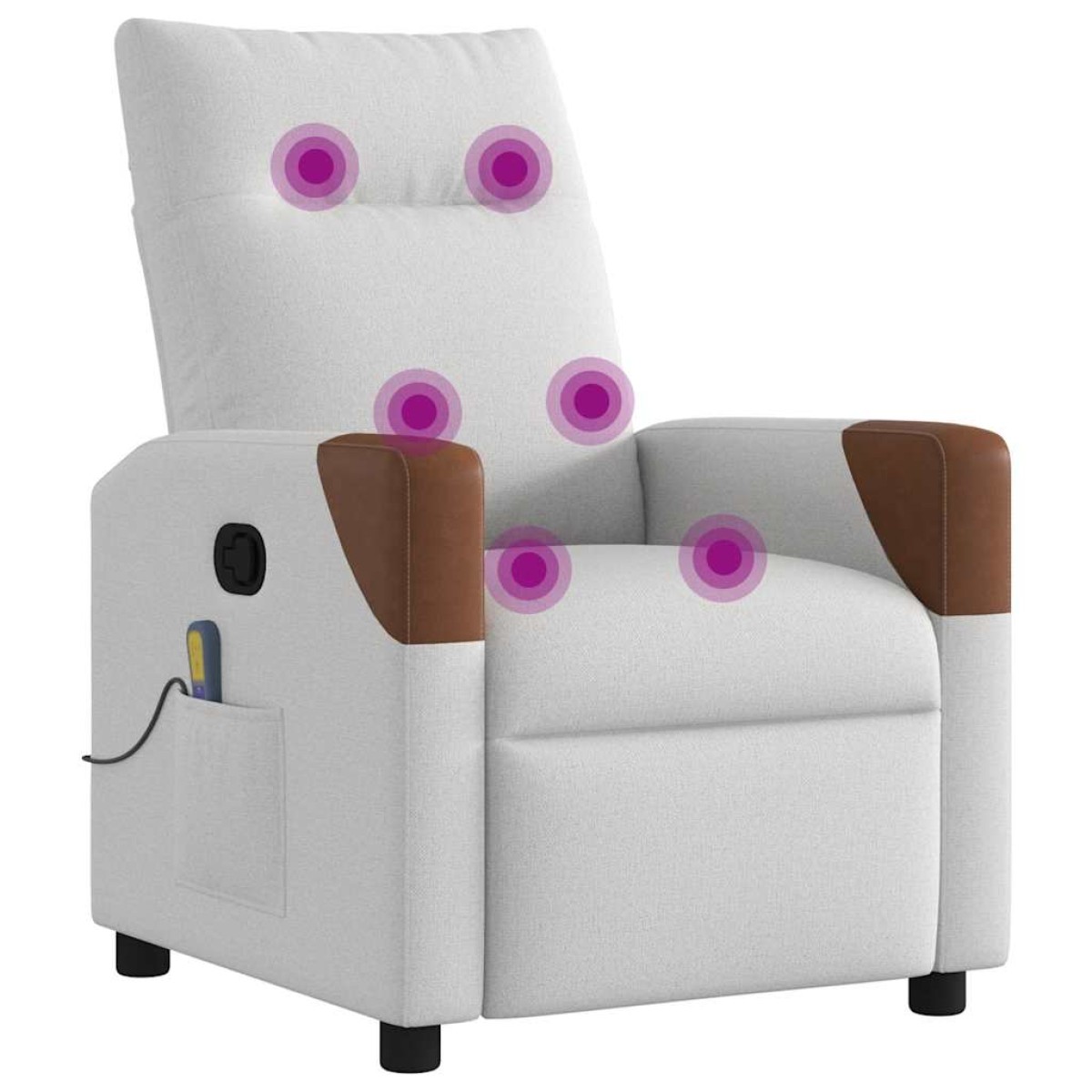 vidaXL καρέκλα ανάκλισης μασάζ Cloud Grey Fabric