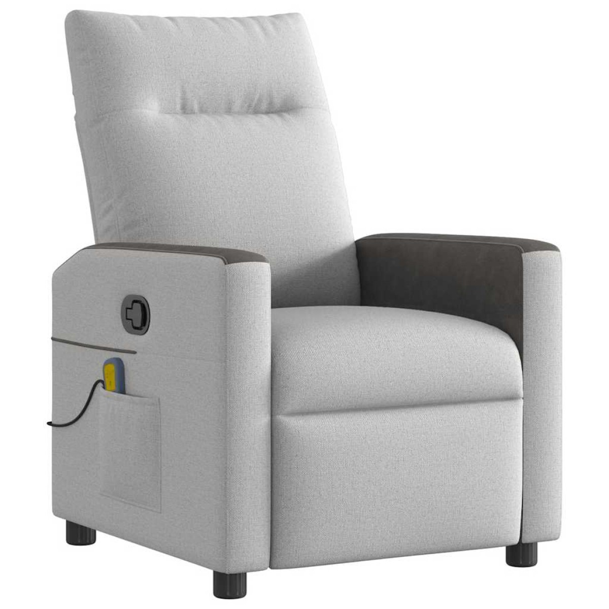 vidaXL καρέκλα ανάκλισης μασάζ Cloud Grey Fabric