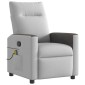 vidaXL καρέκλα ανάκλισης μασάζ Cloud Grey Fabric