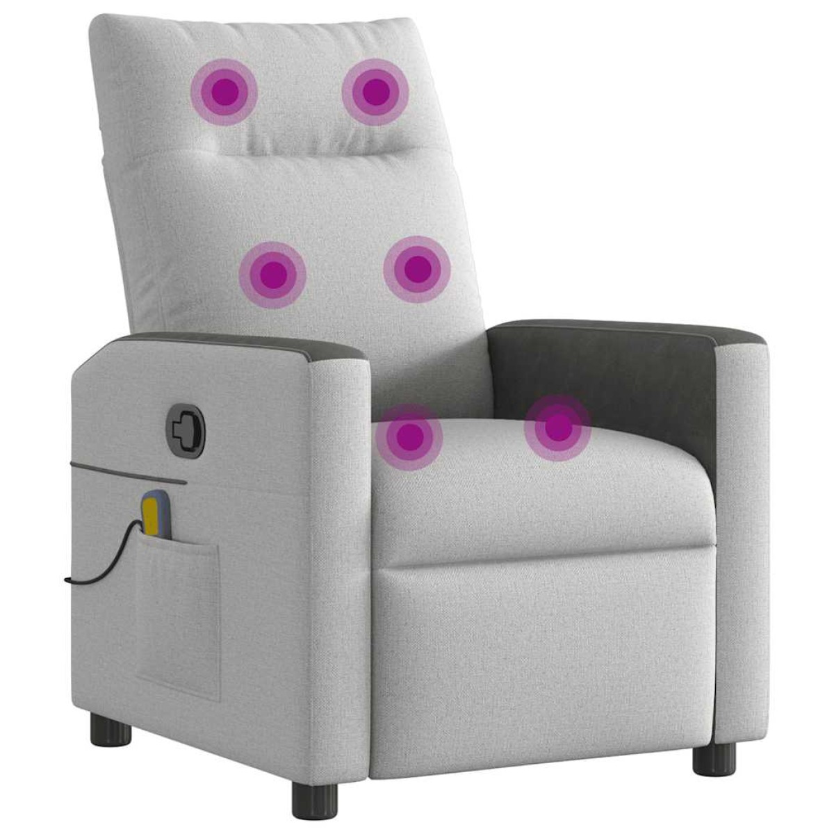 vidaXL καρέκλα ανάκλισης μασάζ Cloud Grey Fabric