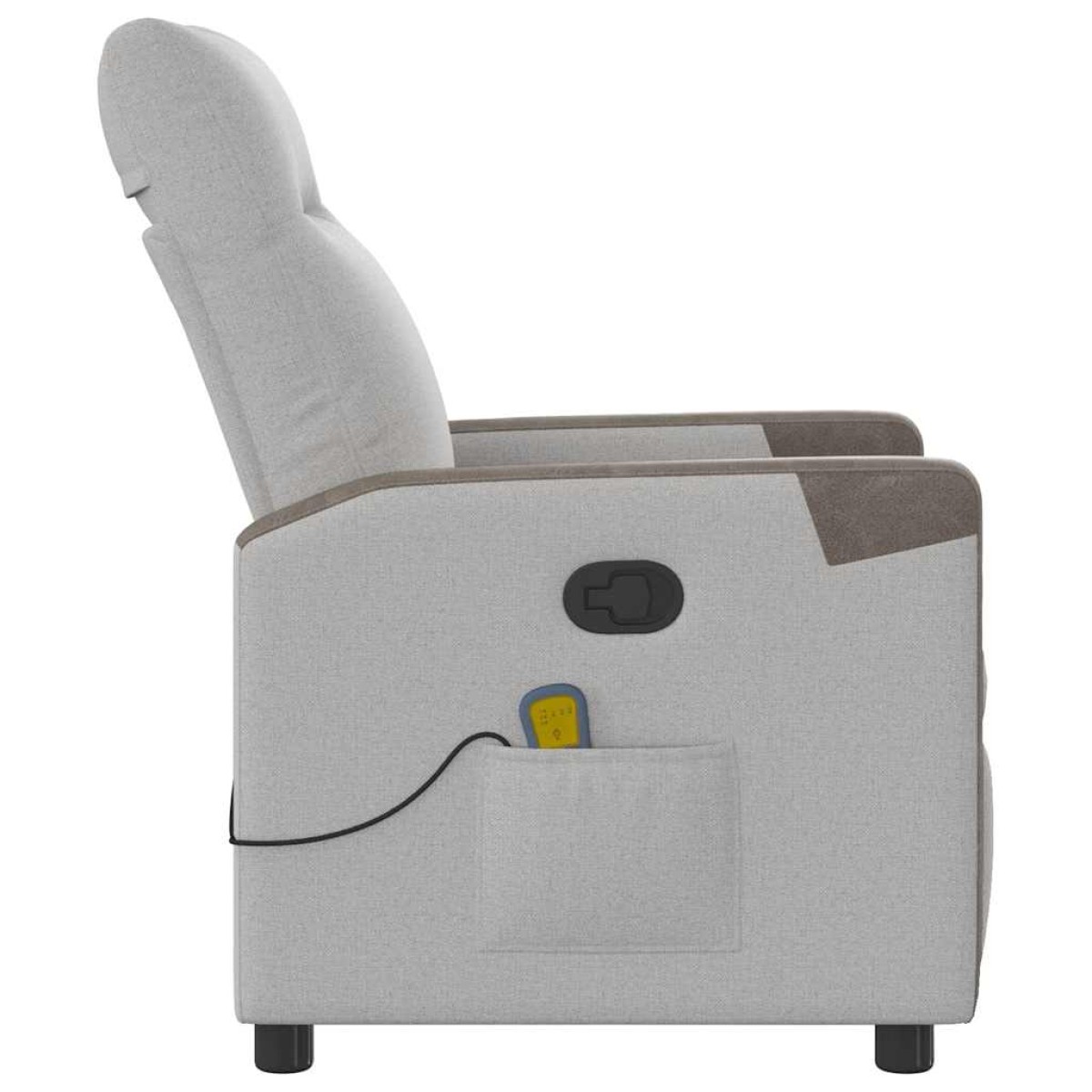 vidaXL καρέκλα ανάκλισης μασάζ Cloud Grey Fabric