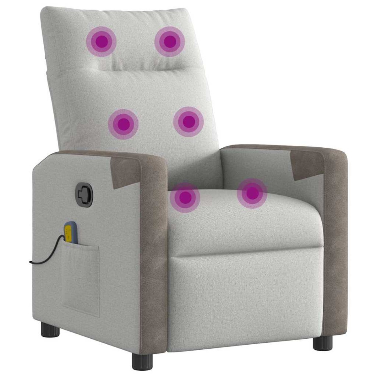 vidaXL καρέκλα ανάκλισης μασάζ Cloud Grey Fabric