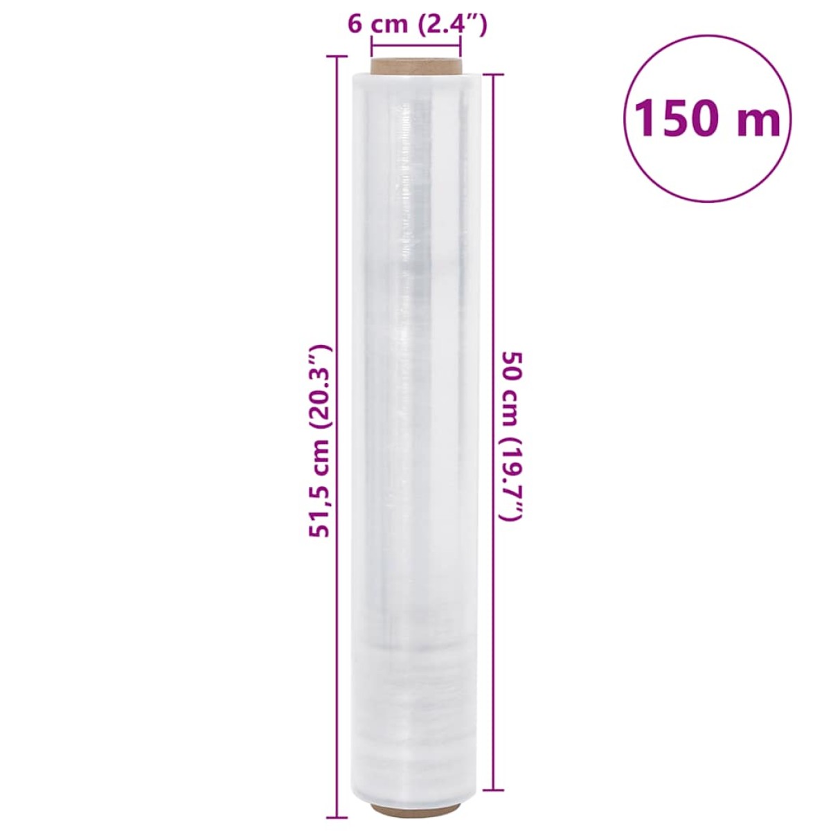 vidaXL Ελαστική Μεμβράνη 2 τεμ. Διαφανής 17 μm 50 εκ. x 150 μ