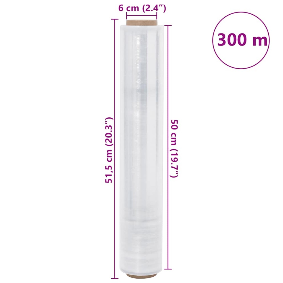 vidaXL Stretch Film 6 τεμάχια Διαφανές 17 μm 50 cm x 300 m