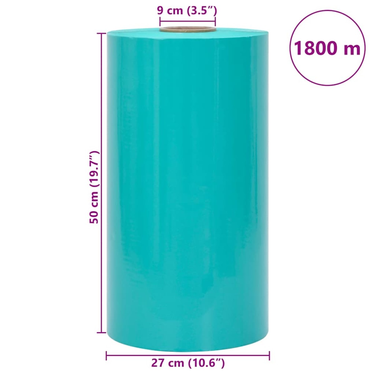 vidaXL Ελαστική Μεμβράνη Γεωργίας Πράσινη 25 µm 50 εκ. x 1800 μ.