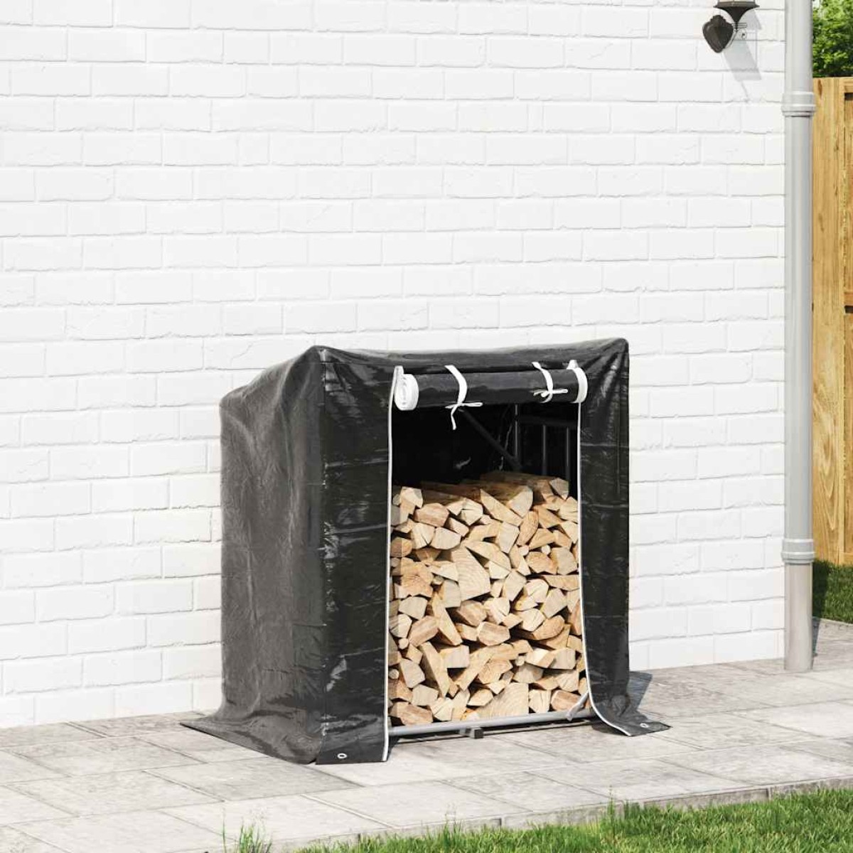 vidaxL Ράφι για καυσόξυλα με κάλυμμα βροχής 101x61x110,5 εκ.