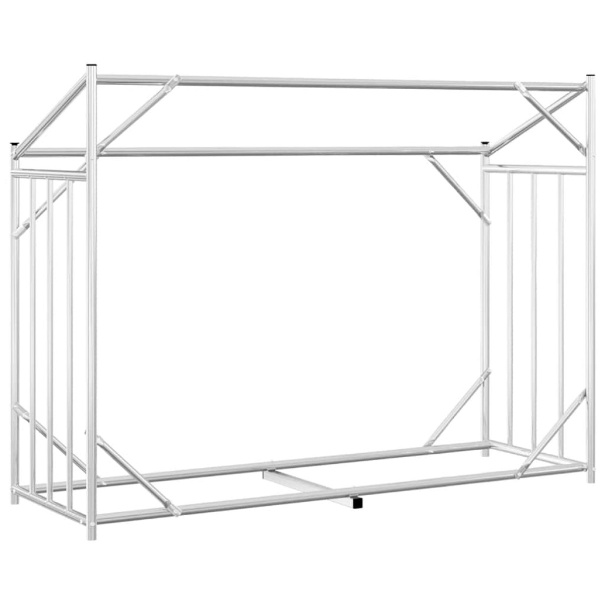 vidaxL Ράφι για καυσόξυλα με κάλυμμα βροχής 151x60,5x110,5 εκ.