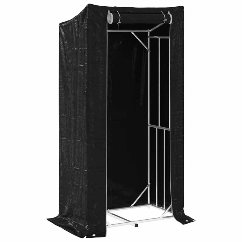 vidaxL Ράφι για καυσόξυλα με κάλυμμα βροχής 100x60x200 εκ.