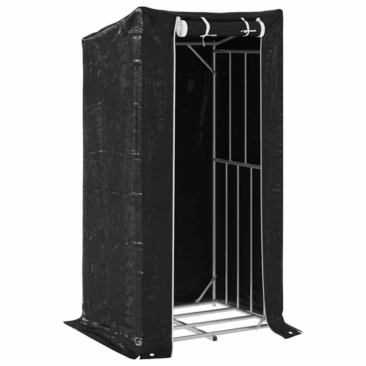 vidaxL Ράφι για καυσόξυλα με κάλυμμα βροχής 100x80x200 εκ.