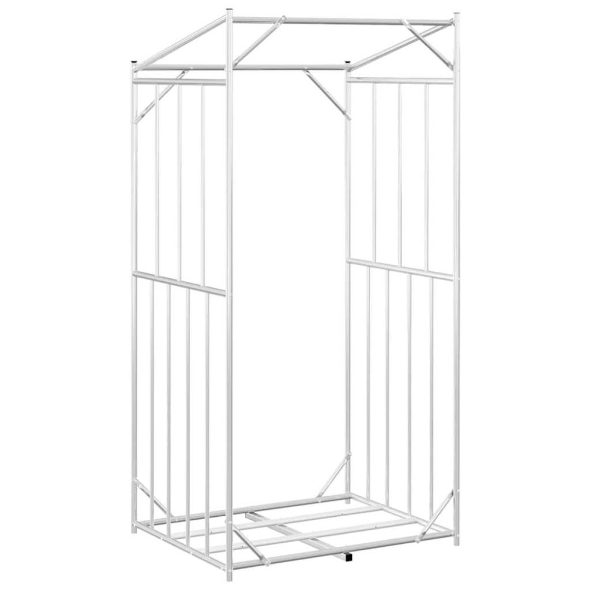 vidaxL Ράφι για καυσόξυλα με κάλυμμα βροχής 100x80x200 εκ.
