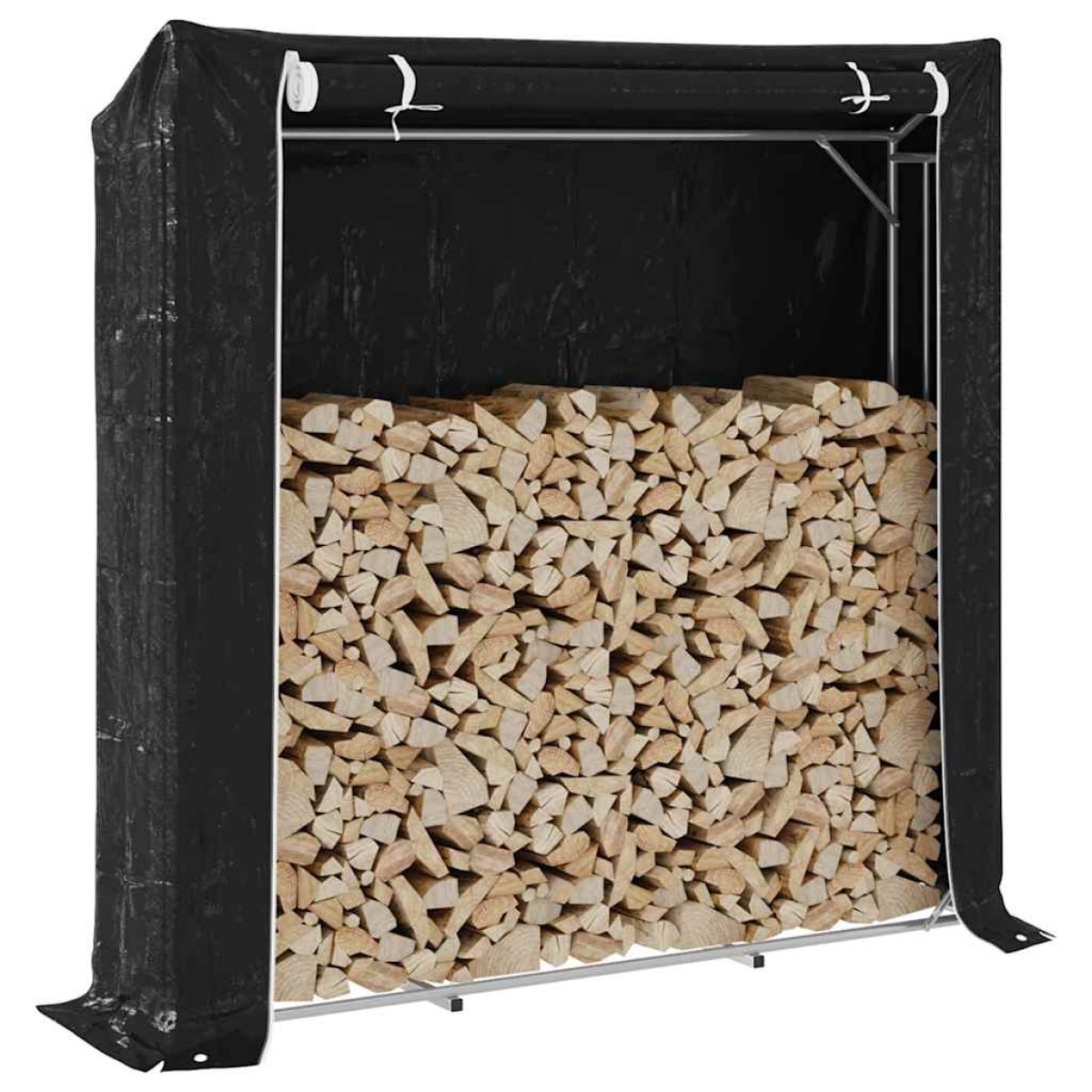 vidaxL Ράφι για καυσόξυλα με κάλυμμα βροχής 200x40x200 εκ.