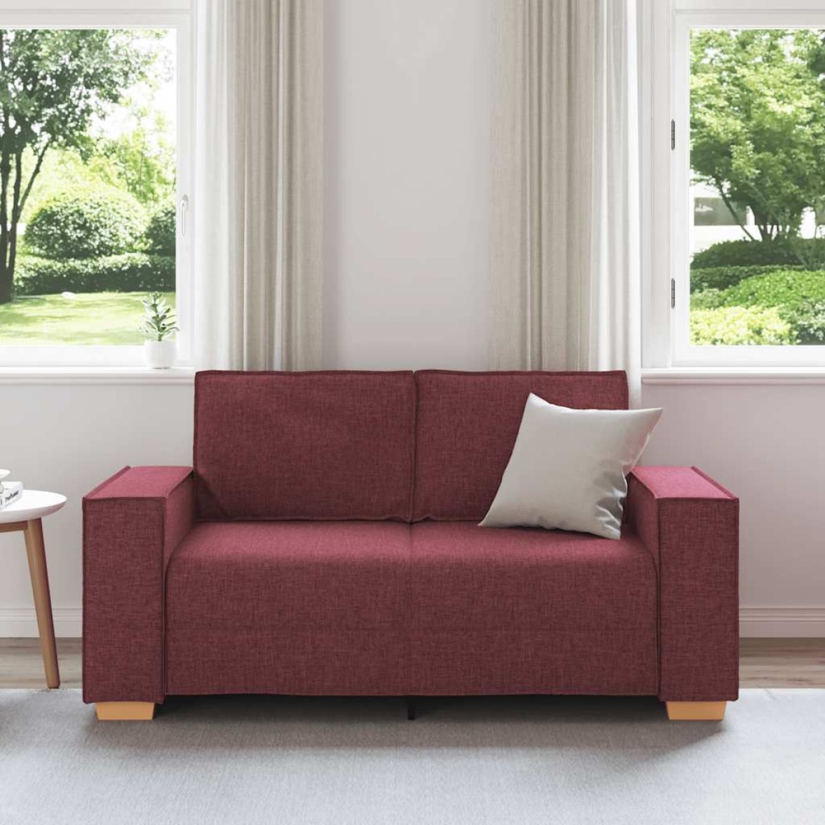 vidaXL Διθέσιος Καναπές Κόκκινος 160x78x84 εκ. από Ύφασμα