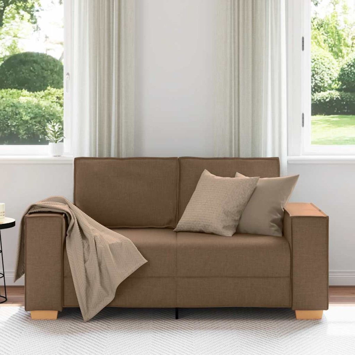 vidaXL Διθέσιος Καναπές Καφέ 160x78x84 εκ. Υφασμάτινος