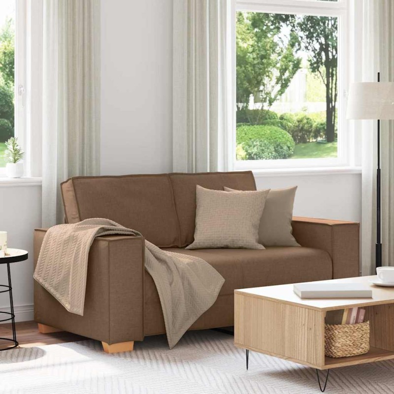 vidaXL Διθέσιος Καναπές Καφέ 160x78x84 εκ. Υφασμάτινος