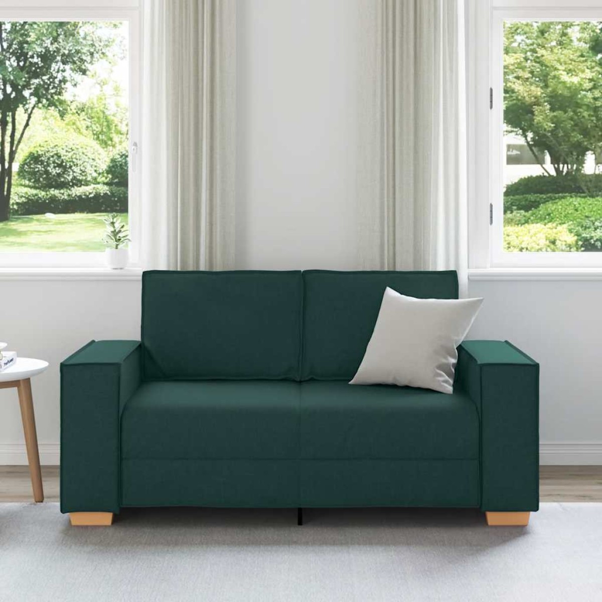 vidaXL Διθέσιος Καναπές Σκούρο Πράσινο 160x78x84 εκ. Ύφασμα