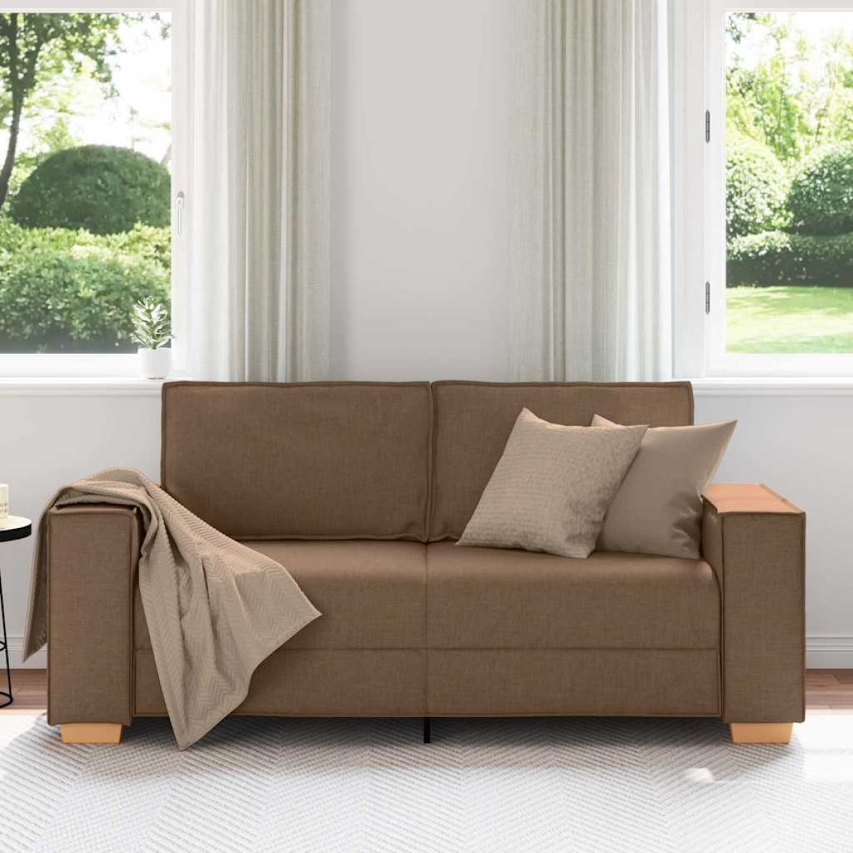 vidaXL Διθέσιος Καναπές Καφέ 180x78x84 εκ. Υφασμάτινος