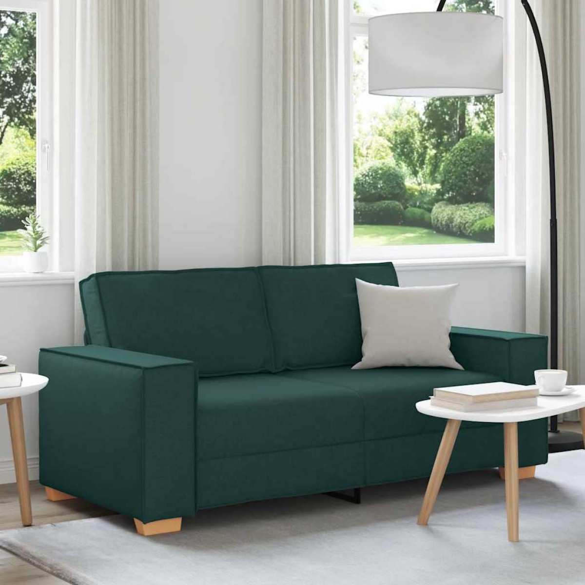 vidaXL Διθέσιος Καναπές Σκούρο Πράσινο 180x78x84 εκ. Ύφασμα