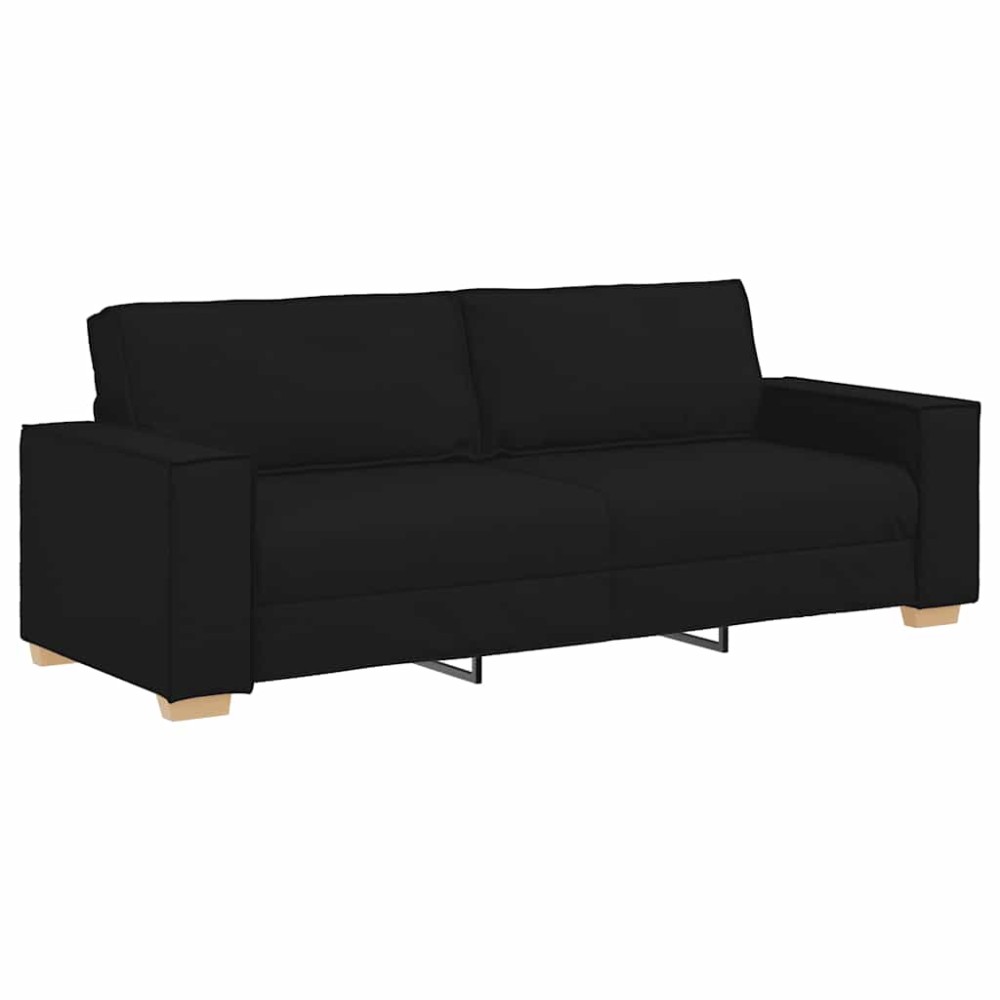 vidaXL Τριθέσιος Καναπές Μαύρος 220x78x84 εκ. από Ύφασμα