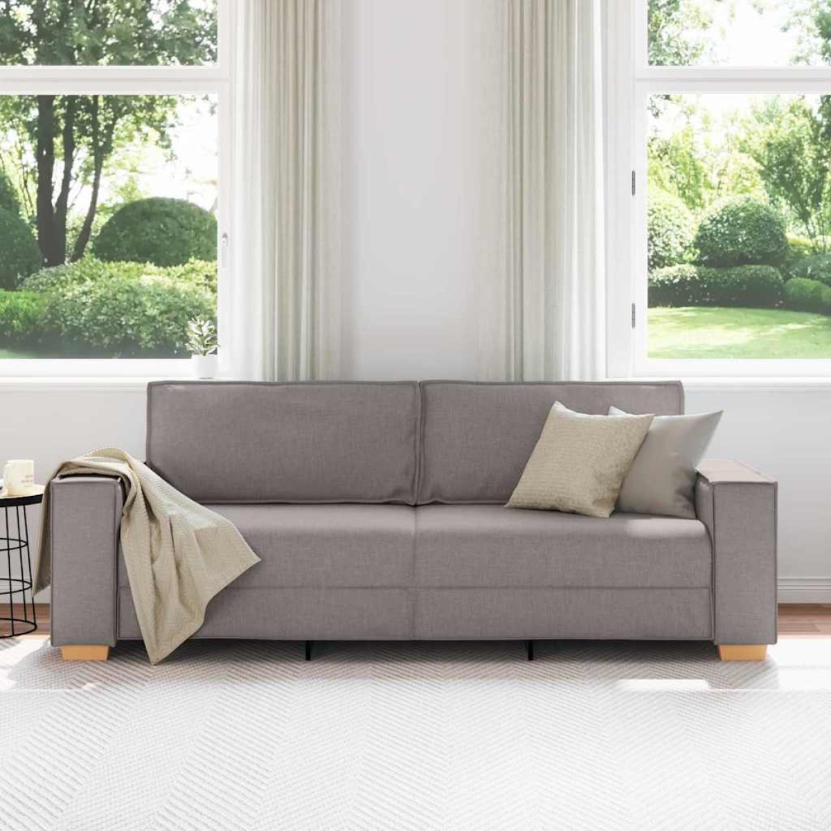 vidaXL 3-Θέσιος καναπές Taupe 220 cm ύφασμα