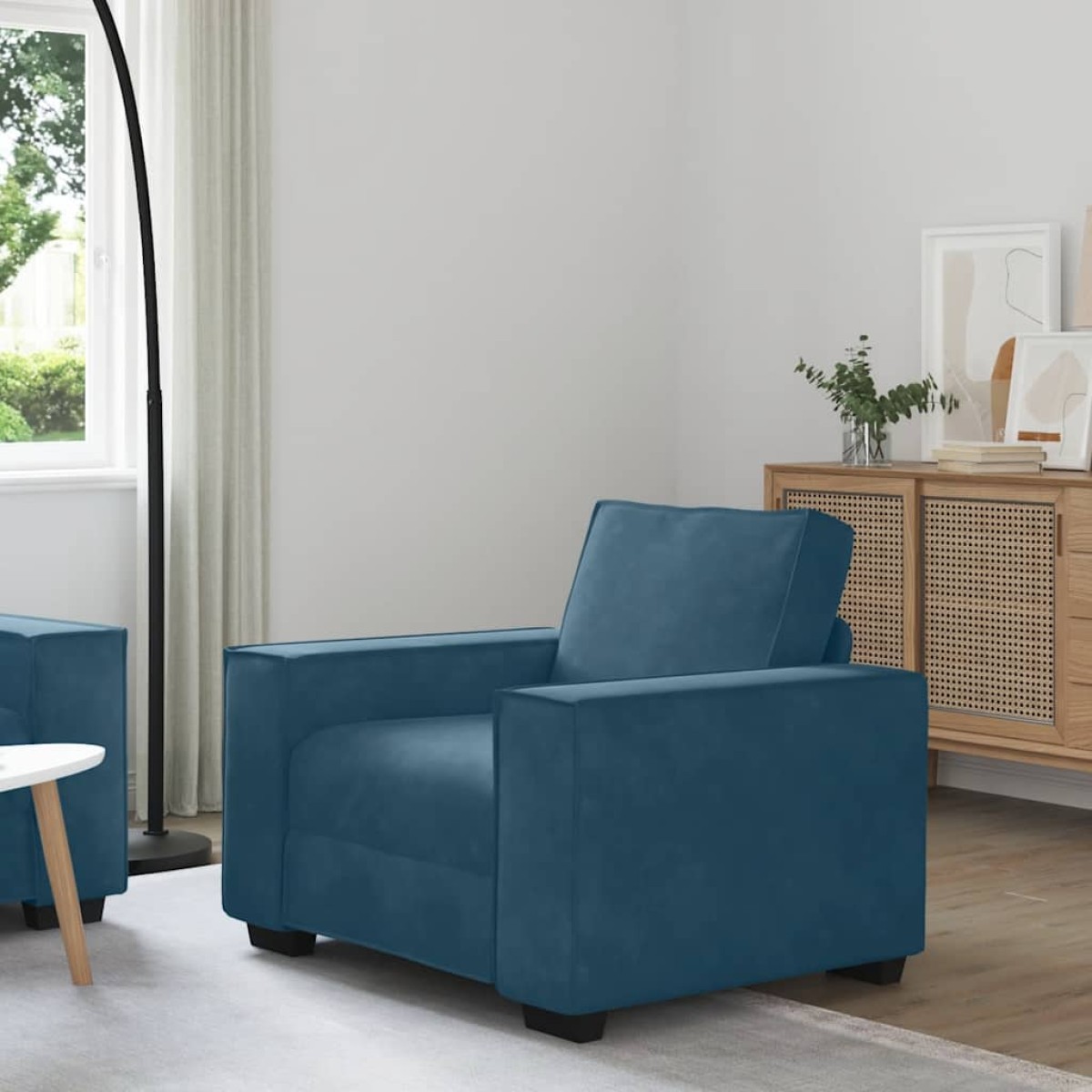vidaXL Πολυθρόνα-Καναπέ Μπλε Βελούδινη 100x78x84 εκ.