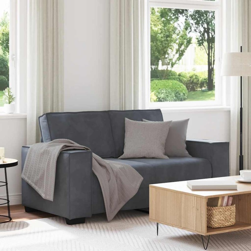 vidaXL Διθέσιος Καναπές Σκούρο Γκρι 160x78x84 εκ. Βελούδο