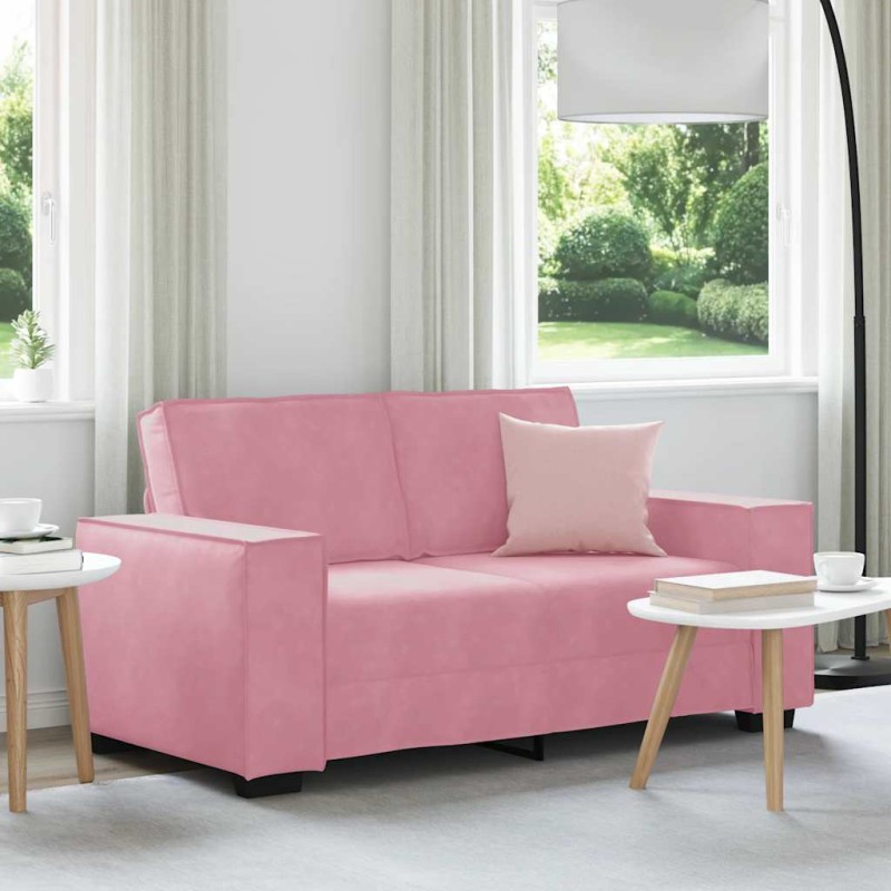 vidaXL Διθέσιος Καναπές Ροζ Βελούδινος 160x78x84 εκ.