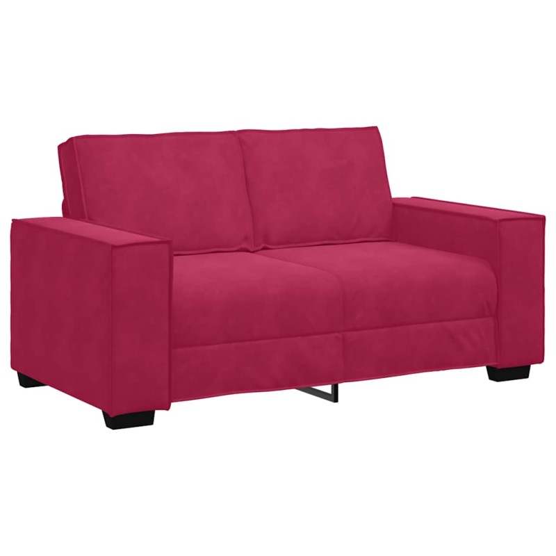 vidaXL Διθέσιος Καναπές Κόκκινος Βελούδος 160x78x84 εκ.