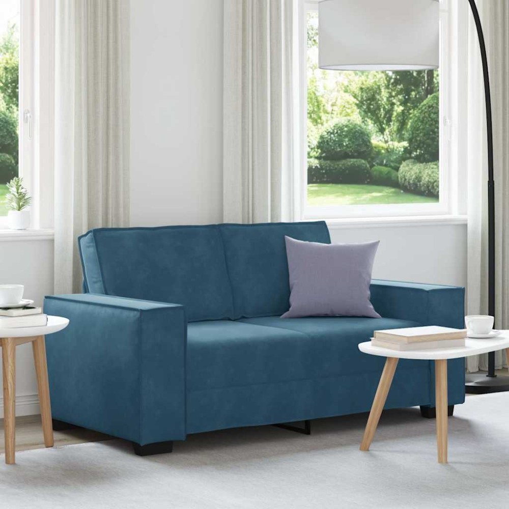 vidaXL Διθέσιος Καναπές Μπλε Βελούδινος 160x78x84 εκ.