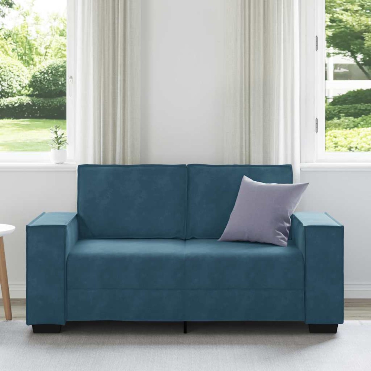 vidaXL Διθέσιος Καναπές Μπλε Βελούδινος 160x78x84 εκ.