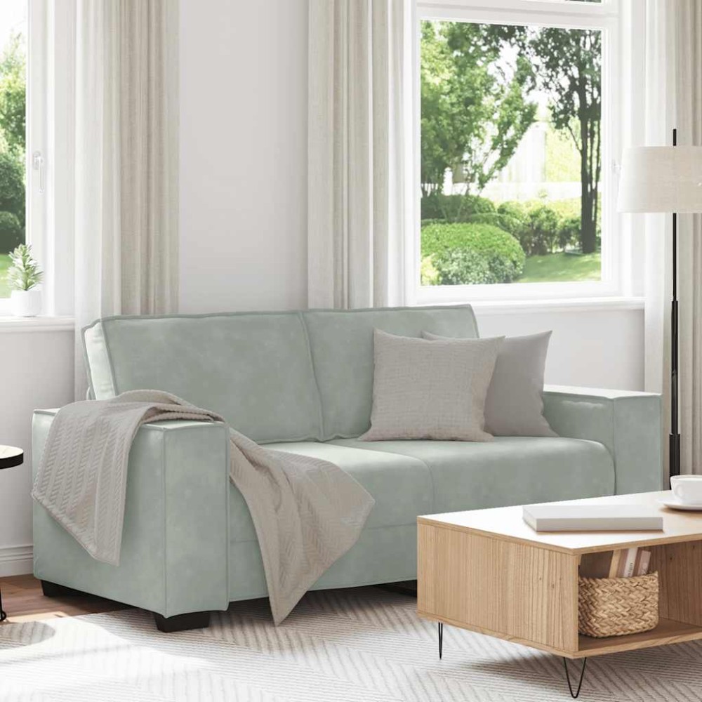 vidaXL Διθέσιος Καναπές Ανοιχτό Γκρι 180x78x84 εκ. Βελούδο