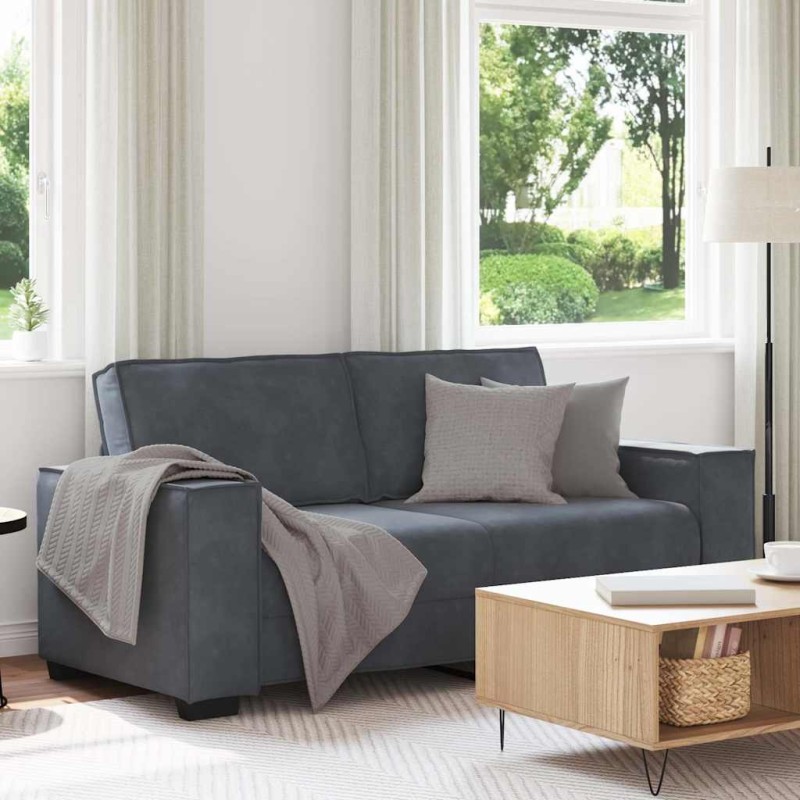vidaXL Διθέσιος Καναπές Σκούρο Γκρι 180x78x84 εκ. Βελούδο