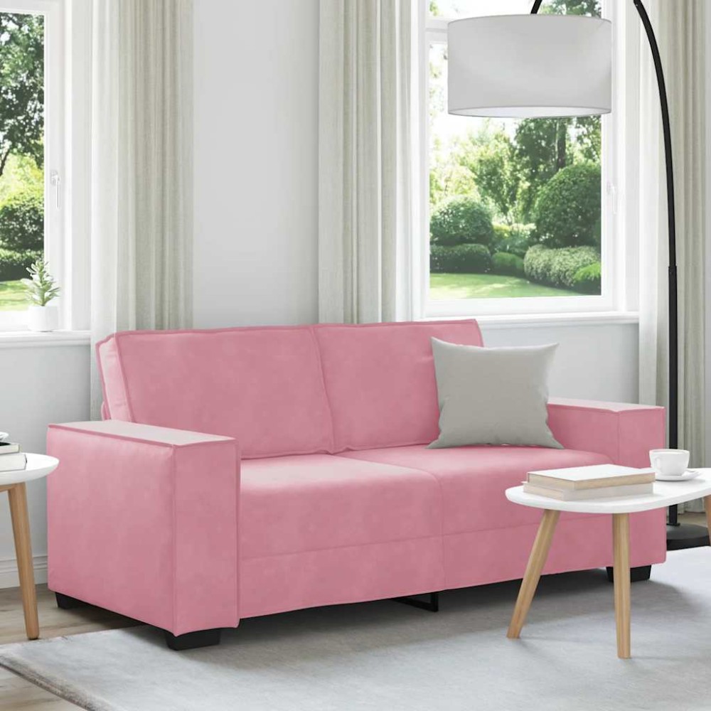 vidaXL Διθέσιος Καναπές Ροζ 180x78x84 εκ. Βελούδο