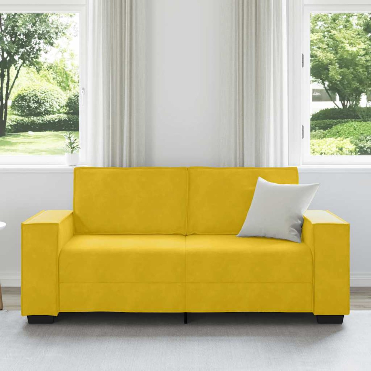 vidaXL Διθέσιος Καναπές Κίτρινος Βελούδινος 180x78x84 εκ.