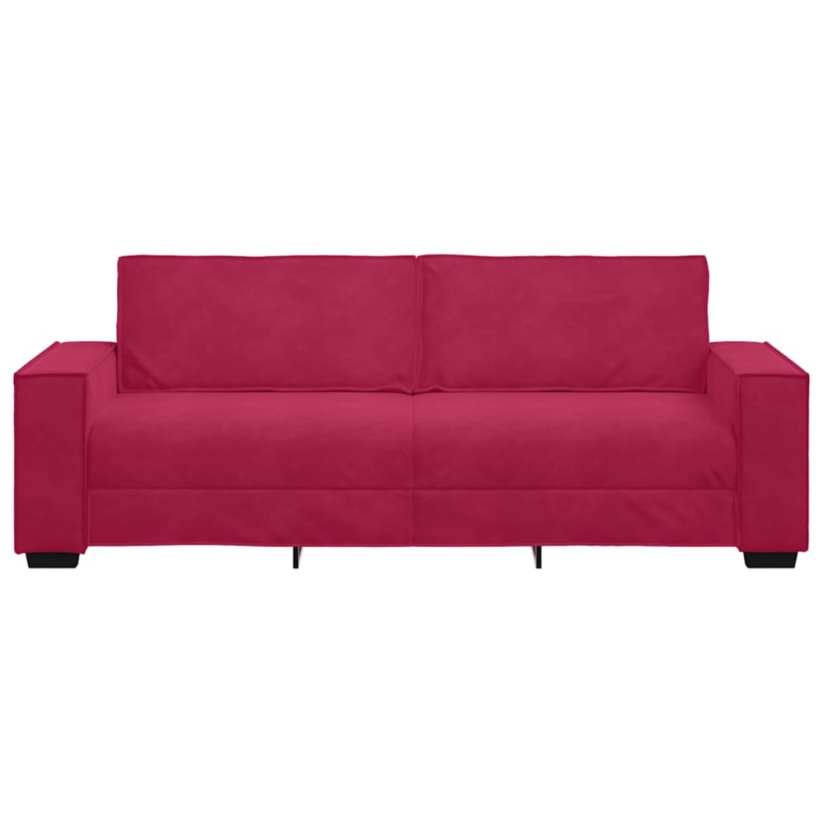 vidaXL Τριθέσιος Καναπές Κόκκινος Βελούδος 220x78x84 εκ.