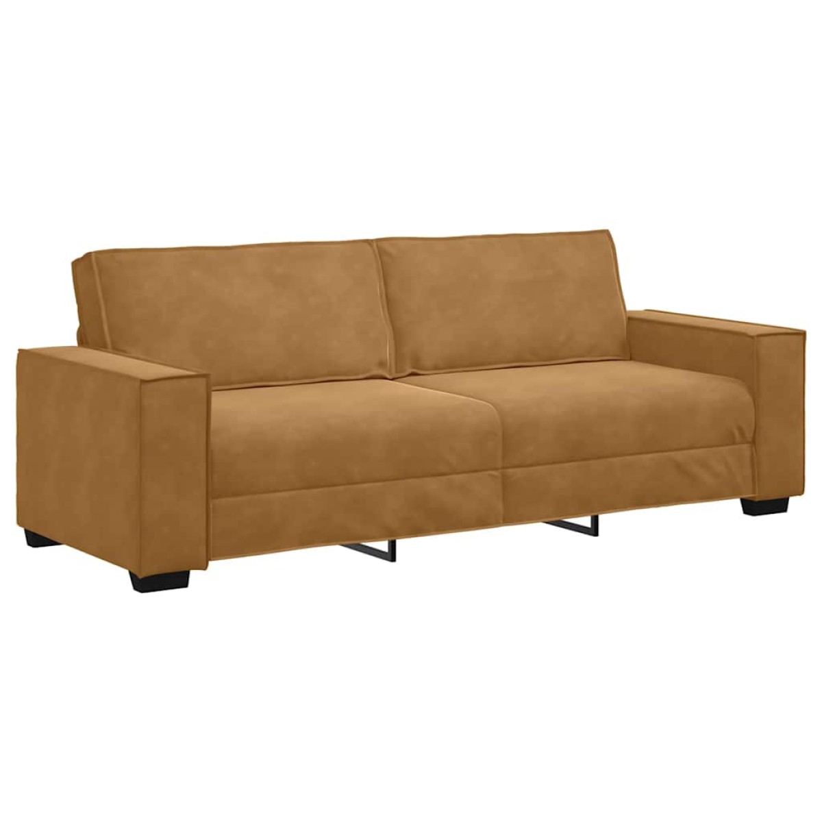 vidaXL Τριθέσιος Καναπές Καφέ Βελούδινος 220x78x84 εκ.