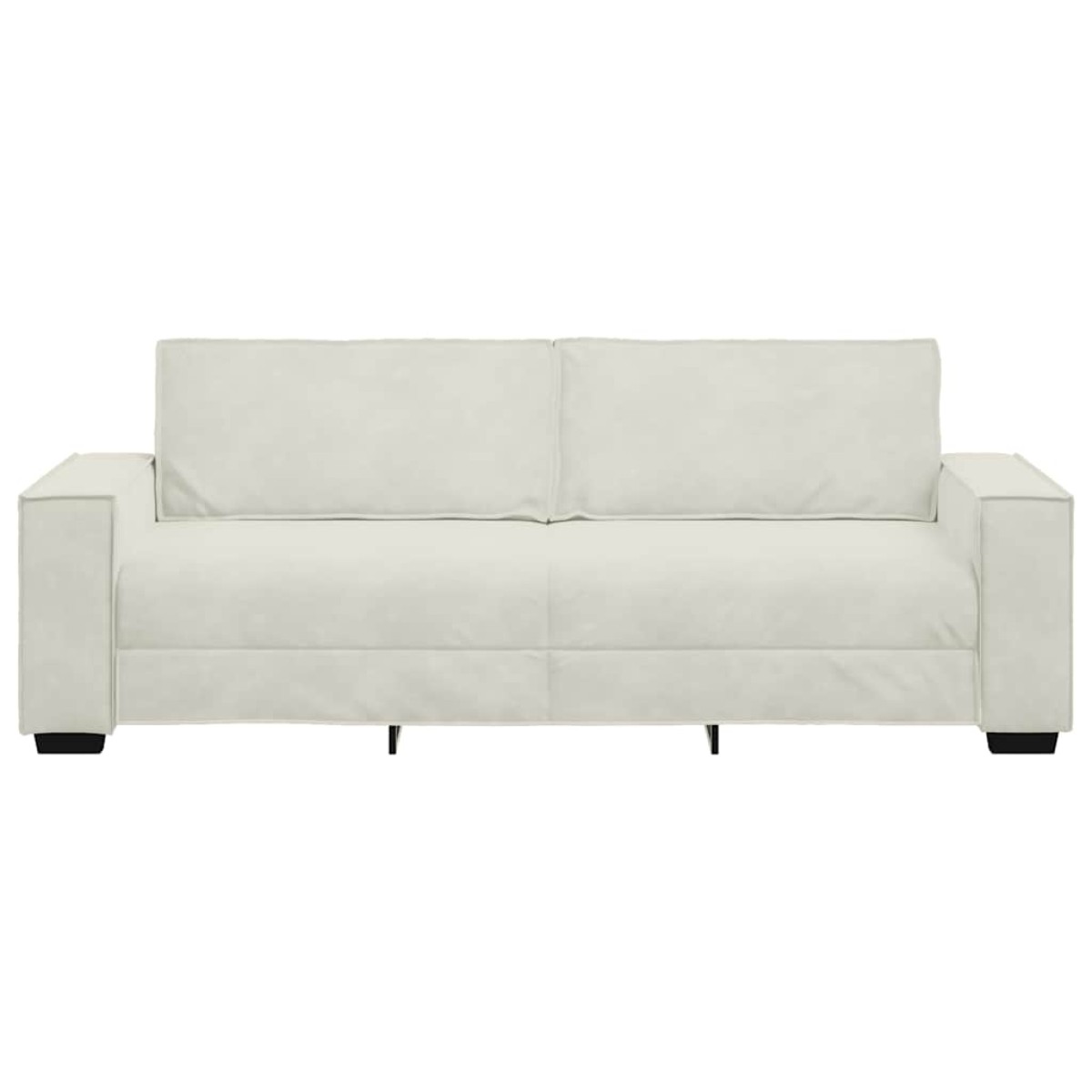 vidaXL Τριθέσιος Καναπές Κρεμ 220x78x84 εκ. Βελούδος
