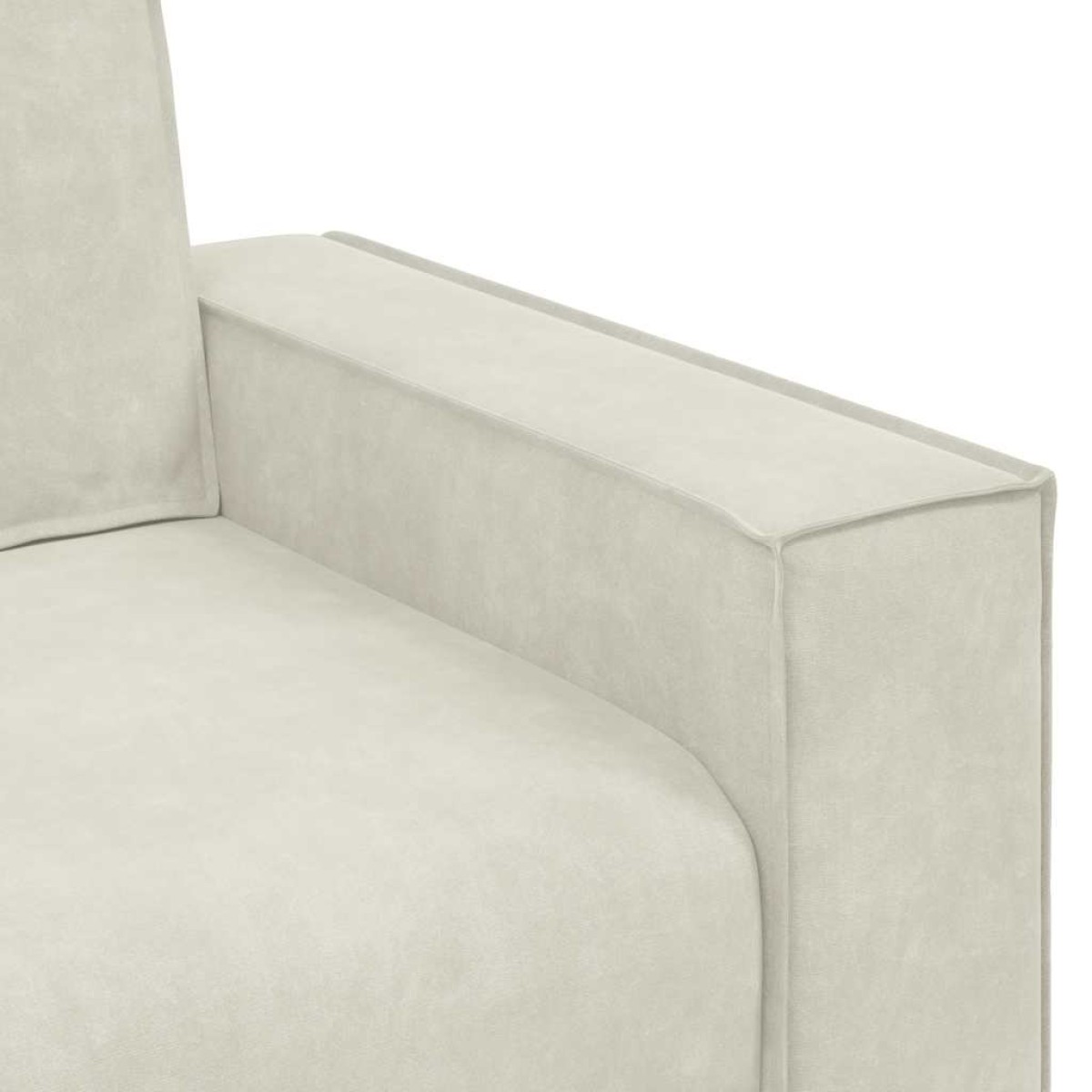 vidaXL Τριθέσιος Καναπές Κρεμ 220x78x84 εκ. Βελούδος