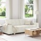 vidaXL Τριθέσιος Καναπές Κρεμ 220x78x84 εκ. Βελούδος